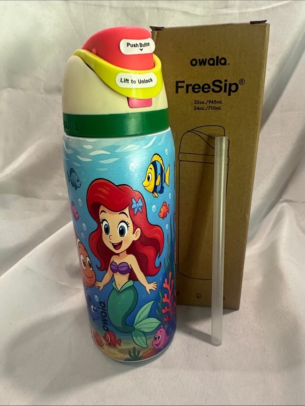 Custom Engraved Owala FreeSip Little Mermaid Ariel 32 oz